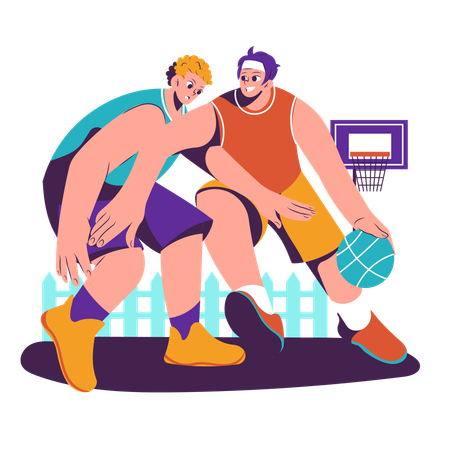 Jogador de basquete jogando torneio  Ilustração