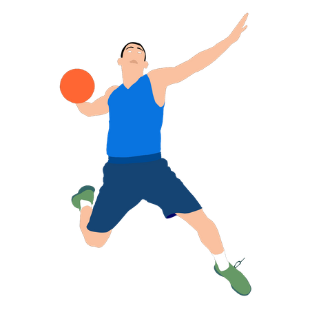 Jogador de basquete masculino  Ilustração