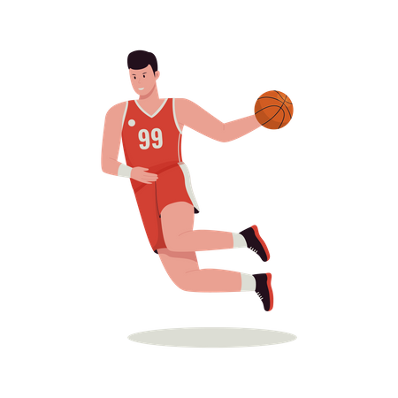 Jogador de basquete masculino  Ilustração