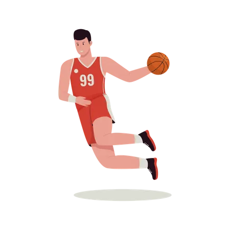 Jogador de basquete masculino  Ilustração