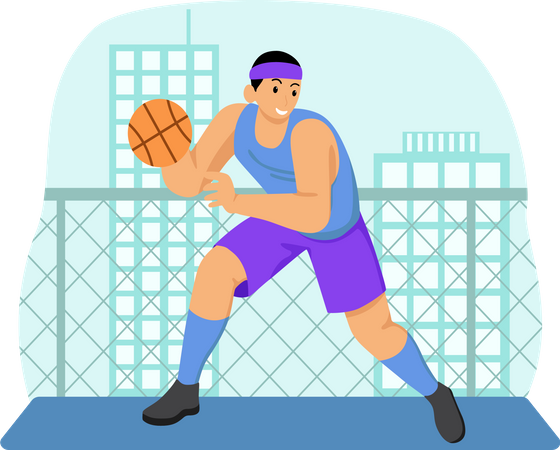 Jogador de basquete masculino  Ilustração