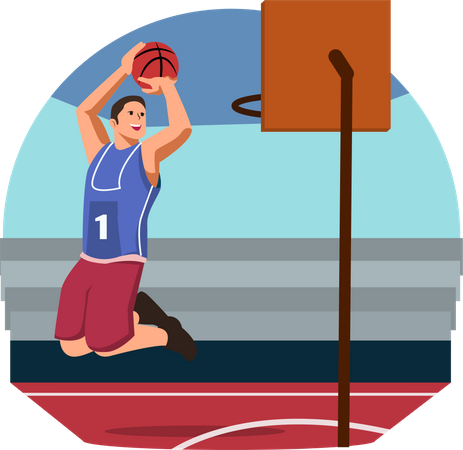 Jogador de basquete masculino  Ilustração