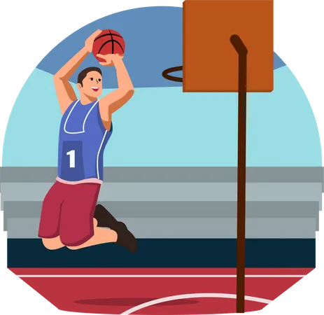 Jogador de basquete masculino  Ilustração