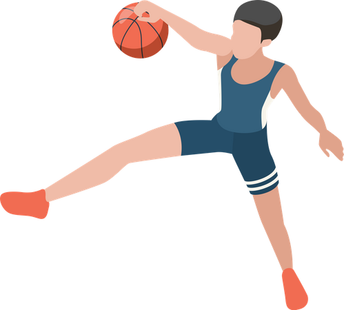 Jogador de basquete masculino  Ilustração