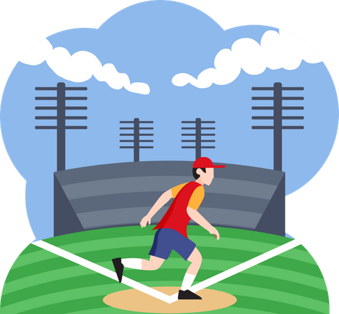 Jogador de baseball  Ilustração