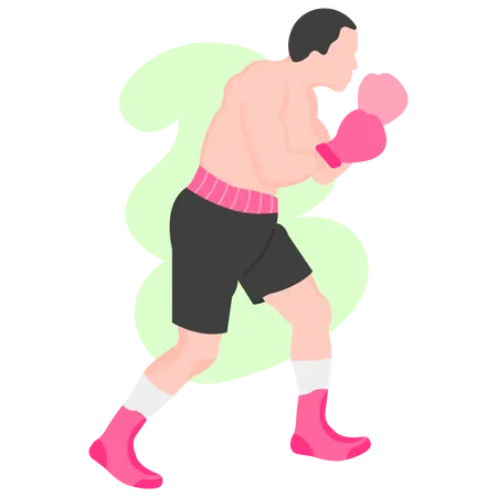 Jogador de boxe  Ilustração