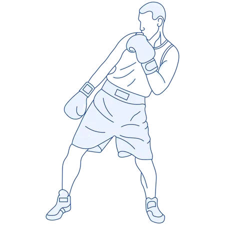 Jogador de boxe  Ilustração