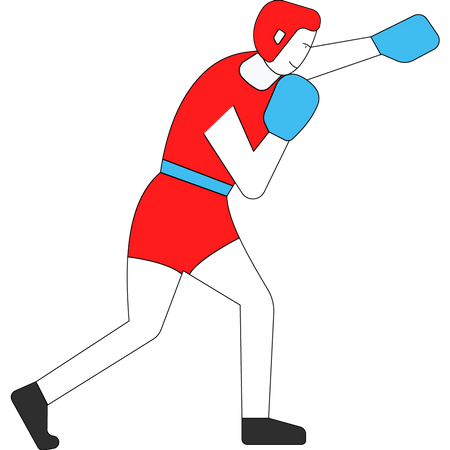 Jogador de boxe  Ilustração