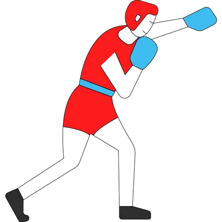 Jogador de boxe  Ilustração