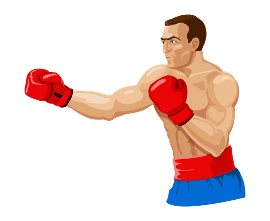 Jogador de boxe  Ilustração