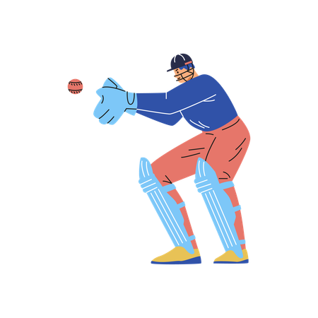Jogador de críquete  Ilustração
