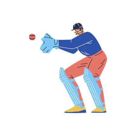 Jogador de críquete  Ilustração
