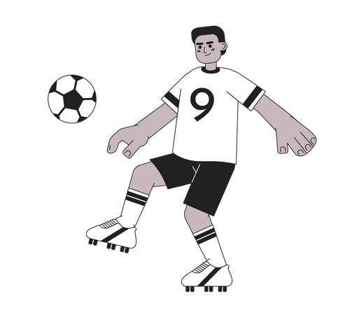 Jogador de futebol afro-americano  Ilustração