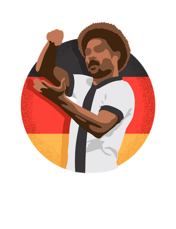 Jogador de futebol alemão comemorando  Ilustração