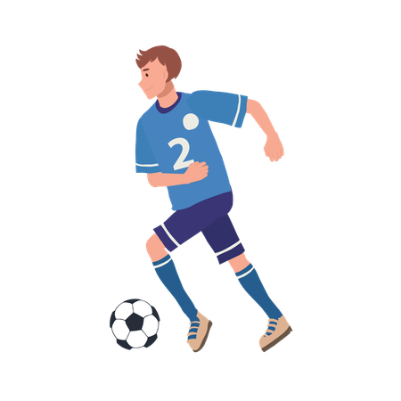 Jogador de futebol chutando bola  Ilustração