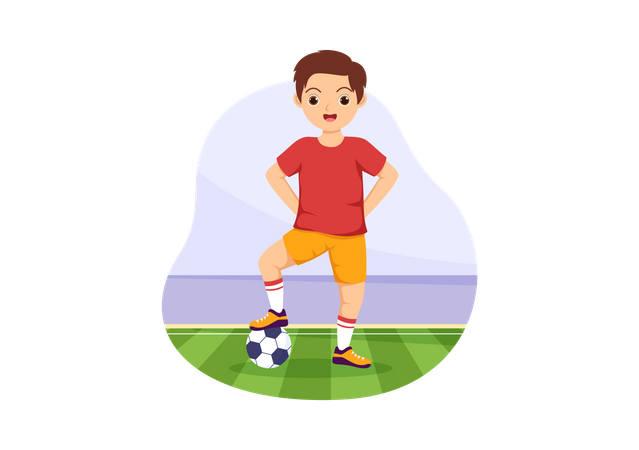 Jogador de futebol com bola  Ilustração