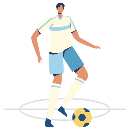 Jogador de futebol Driblar futebol  Ilustração