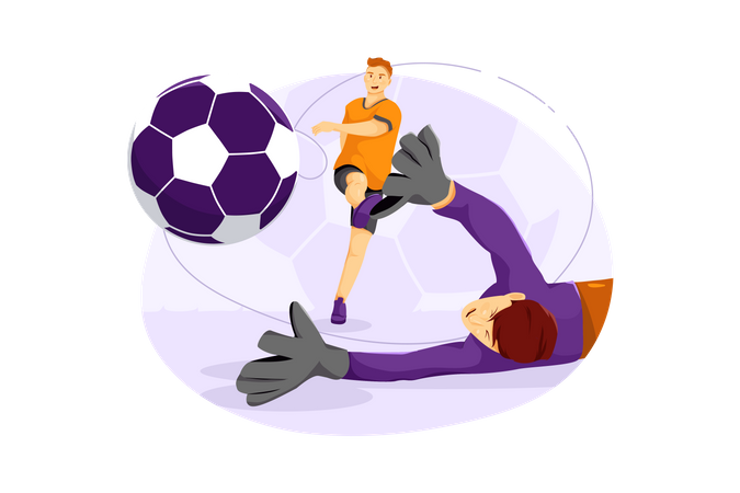 Jogador de futebol e goleiro  Ilustração