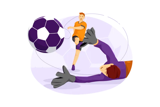 Jogador de futebol e goleiro  Ilustração