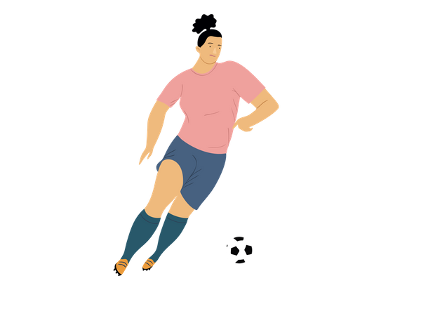 Jogador de futebol jogando na partida  Ilustração