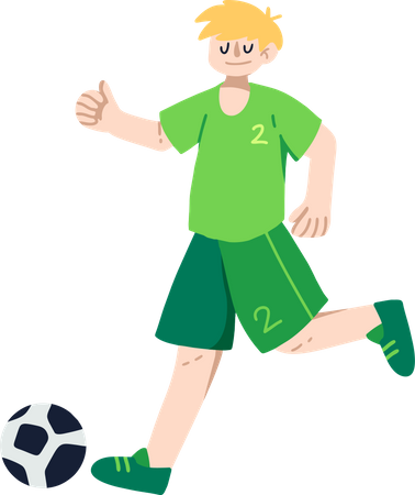 Jogador de futebol jogando futebol  Ilustração