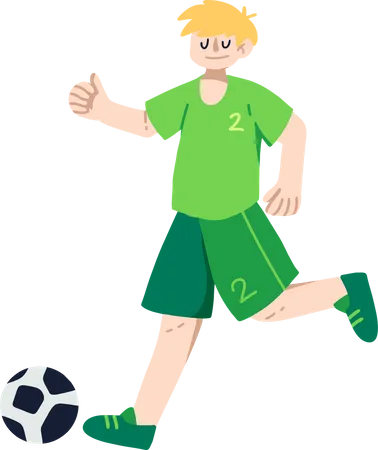 Jogador de futebol jogando futebol  Ilustração