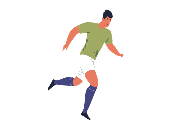 Jogador de futebol masculino correndo  Ilustração