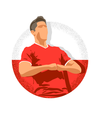 Jogador de futebol polonês comemorando um gol  Ilustração