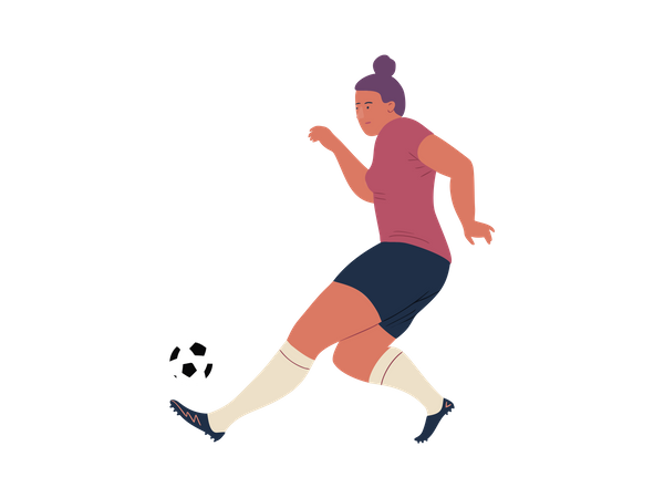Jogador de futebol driblando bola  Ilustração