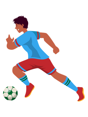 Jogador de futebol masculino jogando futebol  Ilustração