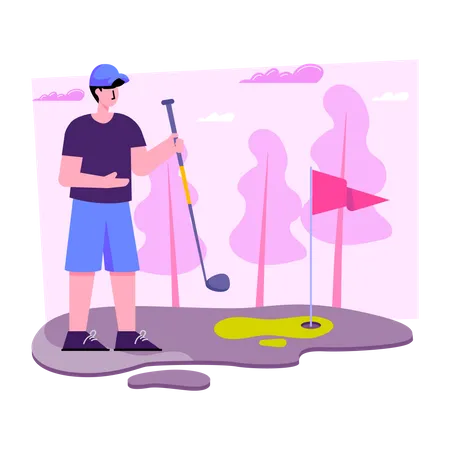 Jogador de golf  Ilustração