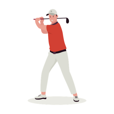 Jogador de golfe masculino  Ilustração