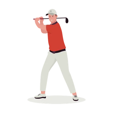 Jogador de golfe masculino  Ilustração