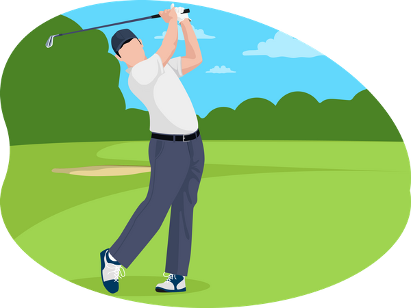 Jogador de golfe masculino  Ilustração