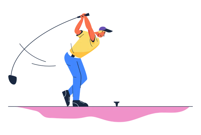 Jogador de golfe masculino  Ilustração