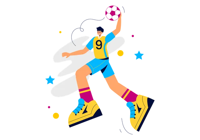 Jogador de handebol masculino  Ilustração