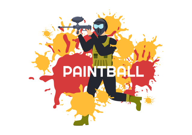 Jogador de paintball  Ilustração