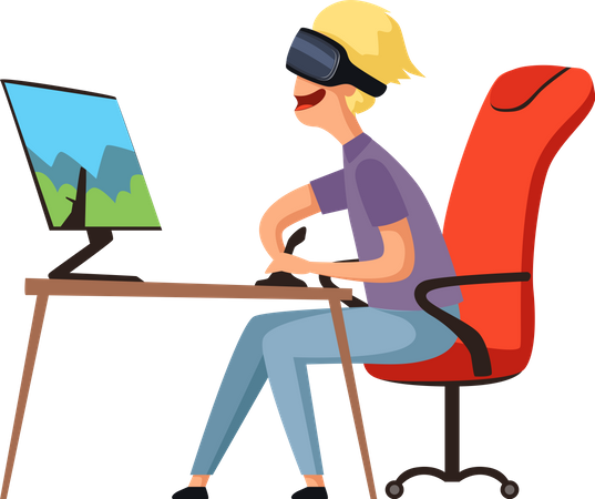Jogador de realidade virtual  Ilustração