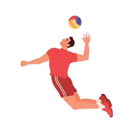 Jogador de vôlei esmagando  Ilustração