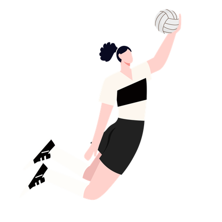 Jogador de voleibol jogando nas Olimpíadas  Ilustração