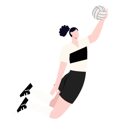 Jogador de voleibol jogando nas Olimpíadas  Ilustração