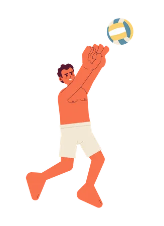 Jogador de vôlei masculino aumentando  Ilustração