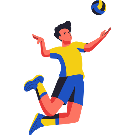 Jogador de voleibol vai quebrar  Ilustração