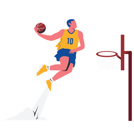 Jogador Dunk no basquete  Ilustração