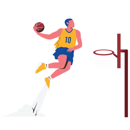 Jogador Dunk no basquete  Ilustração