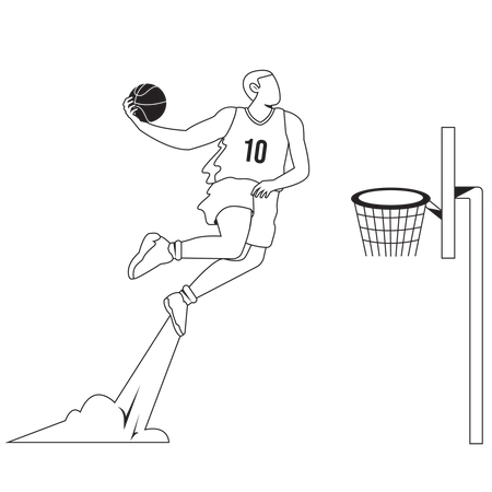 Jogador Dunk no basquete  Ilustração