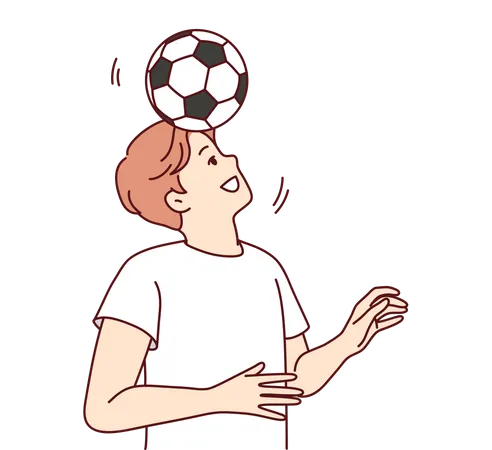 Jogador esportivo jogando futebol  Ilustração