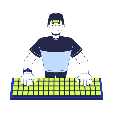 Jogador masculino com teclado  Ilustração