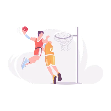 Jogador jogando basquete  Ilustração