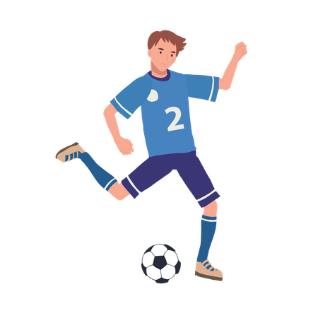 Jogador masculino jogando futebol  Ilustração